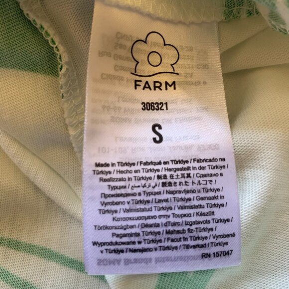 FARM RIO S Tiered Maxi Dress Rainbow Green Toucans White T-shirt Knit Comfy - Picture 8 of 9